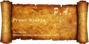 Press Alexia névjegykártya